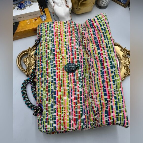 🆕 KURT GEIGER LONDON 🧿 NWOT Large Tweed Kensington, Multicolour Woven - Picture 14 of 15